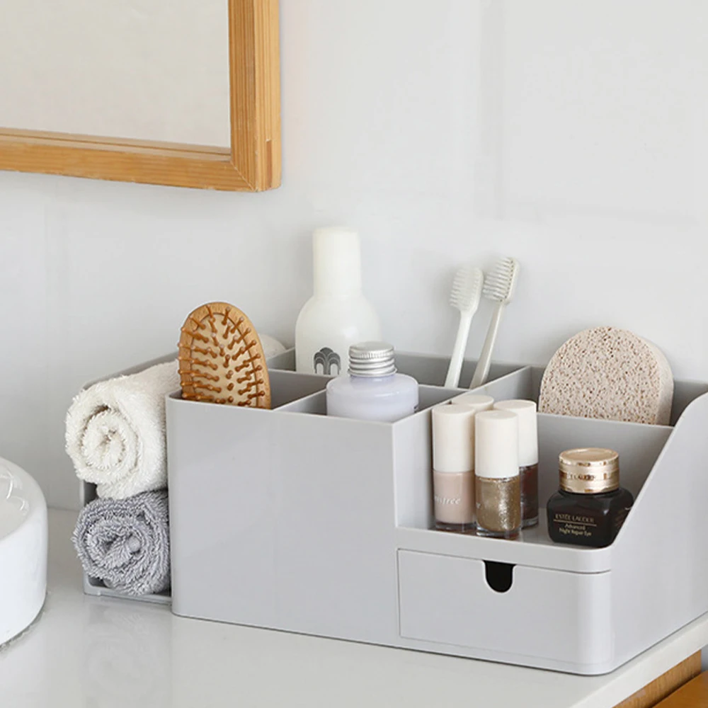 

Stationery Organizer Desktop Storage Rack Plastic Desk Shelves Cosmetic Sundries Organizer Desk Organizer For Makeup Jewelry