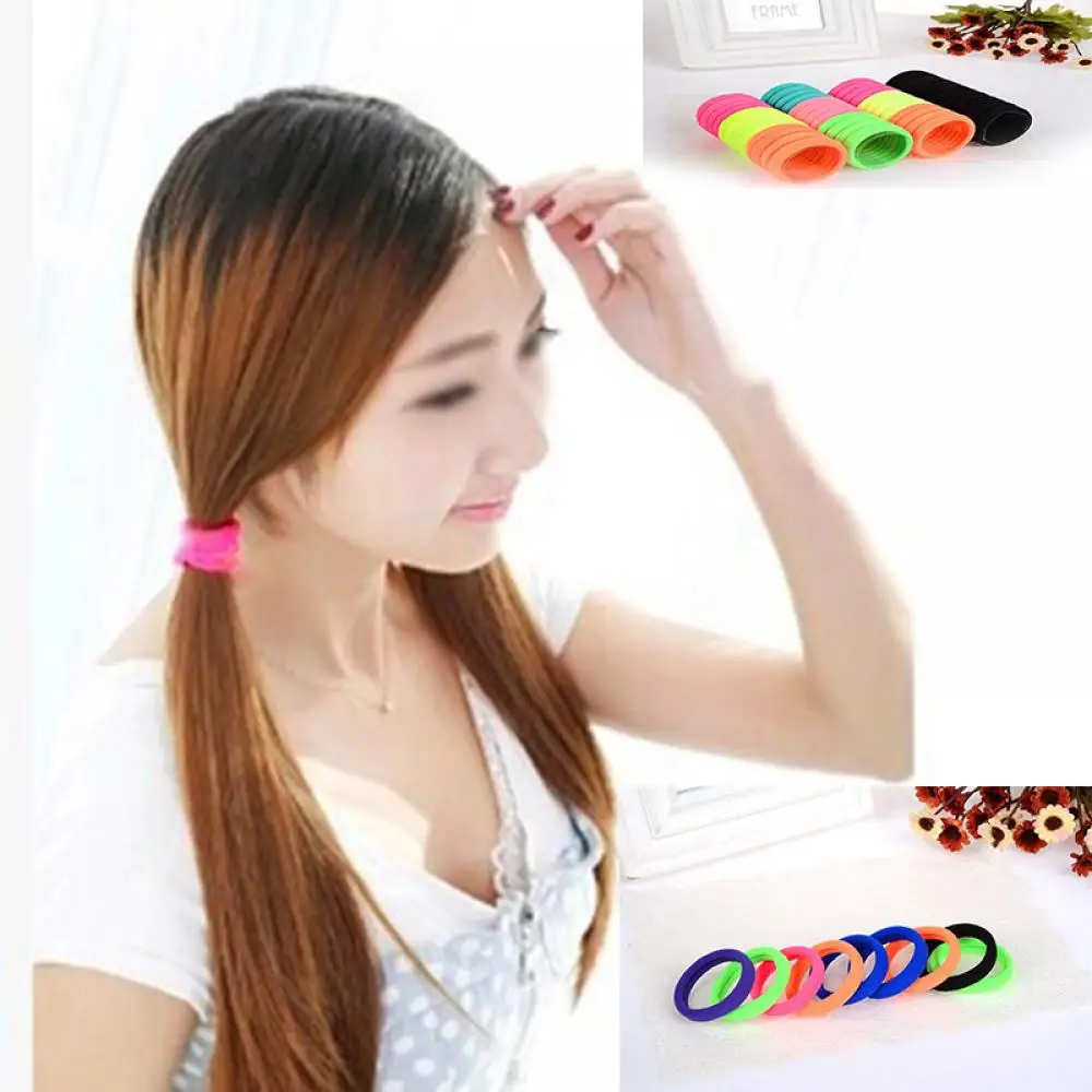 

NEW Trendy Women's Style Seamless High Elastic Hair Ring Fluorescence Rope 5pcs