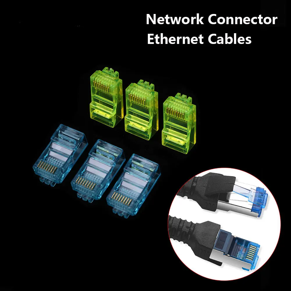 10 шт. случайный цвет позолоченный все медные Ethernet кабельный модуль разъем