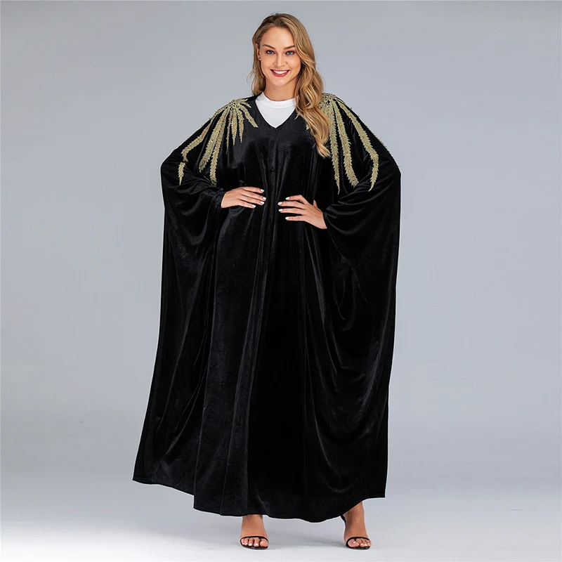 Velvet Abaya Kimono Terciopelo Mujer Hijab Muslim Dress Women Turkish Dresses Islam Clothing Saudi Caftan Dubai Kaftan Djellaba
