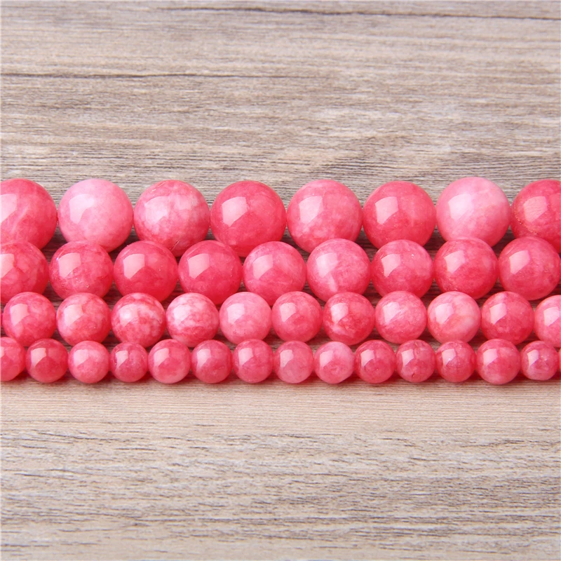 Круглые бусины Красного ангелита из натурального камня россыпью для