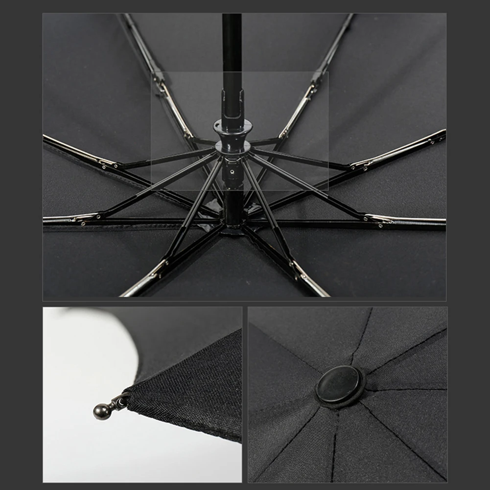 

Portable New Automatic Open Triple Folding Large Strong Windproof Rain Umbrella