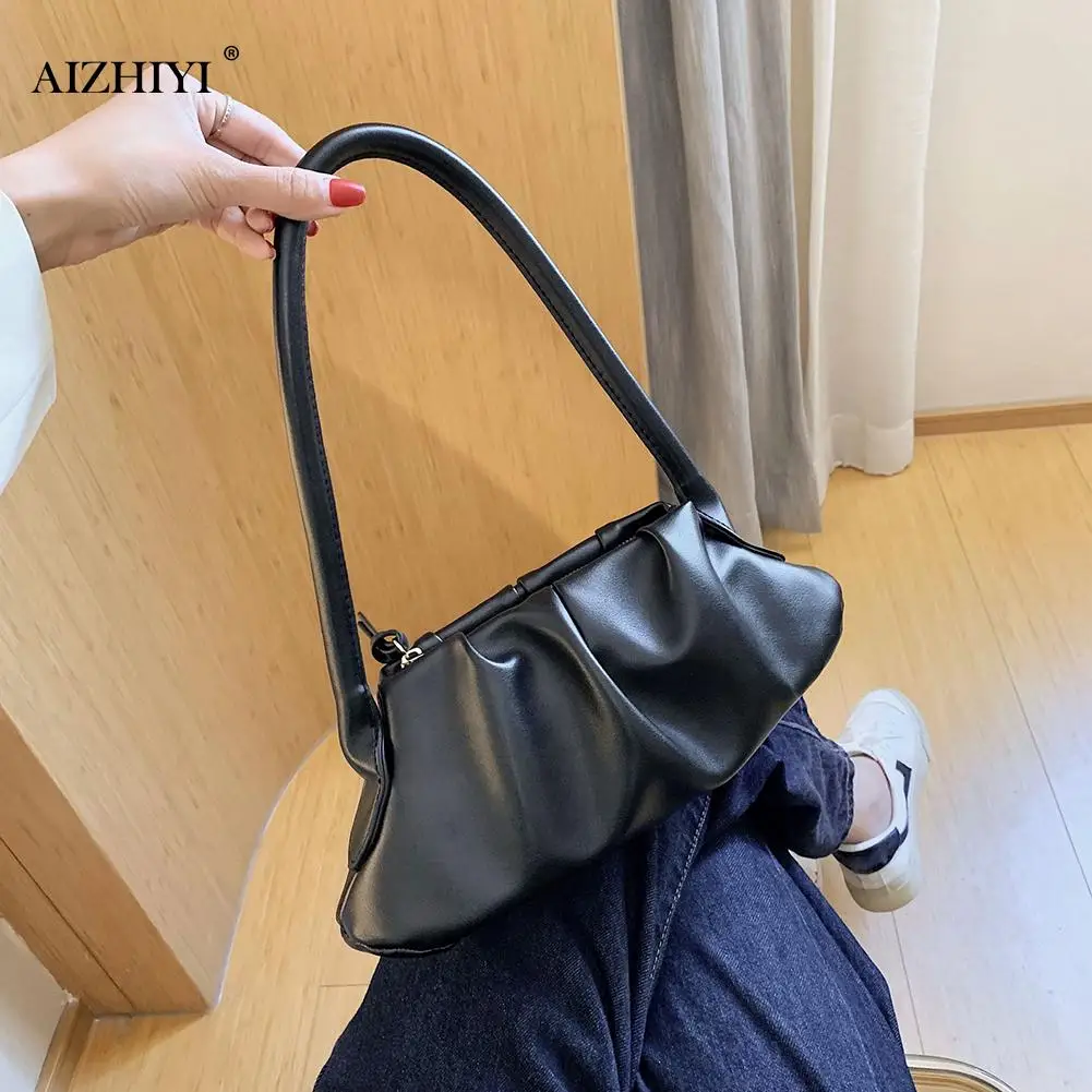 Модная плиссированная женская сумка из искусственной кожи элегантные дамские