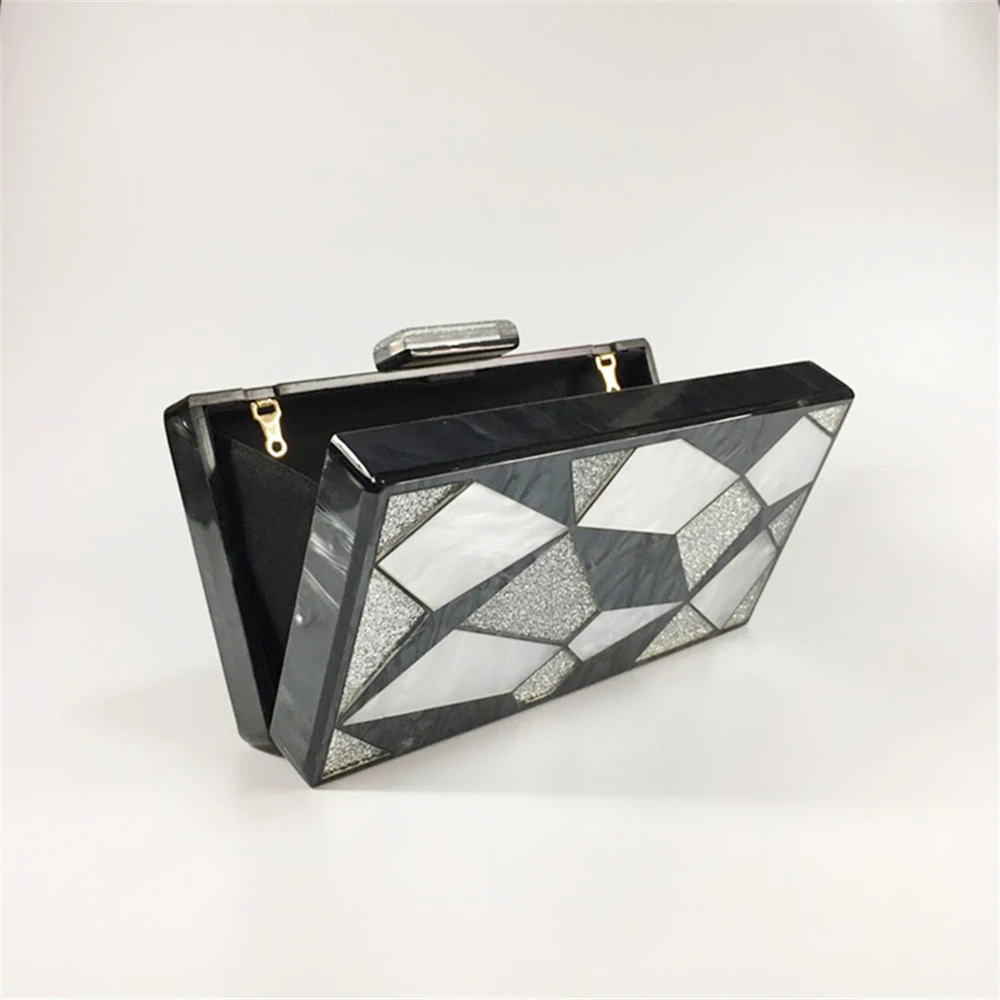 Стильная сумка мессенджер брендовые роскошные черные и Серебристые вечерние