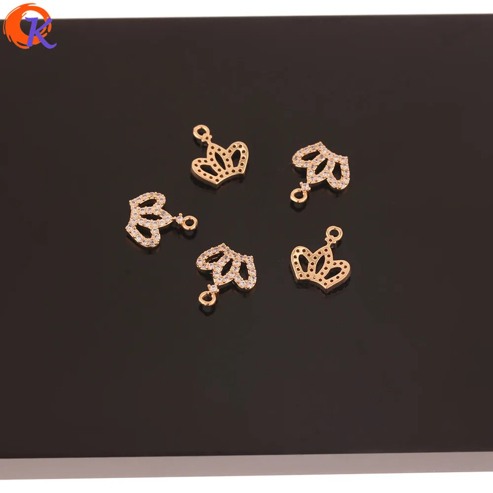 

Cordial Design 50Pcs 10*11MM Jewelry Accessories/CZ Pendant/Earring Findings/Crown Shape/Rhinestone Charms/Hand Made/DIY Making