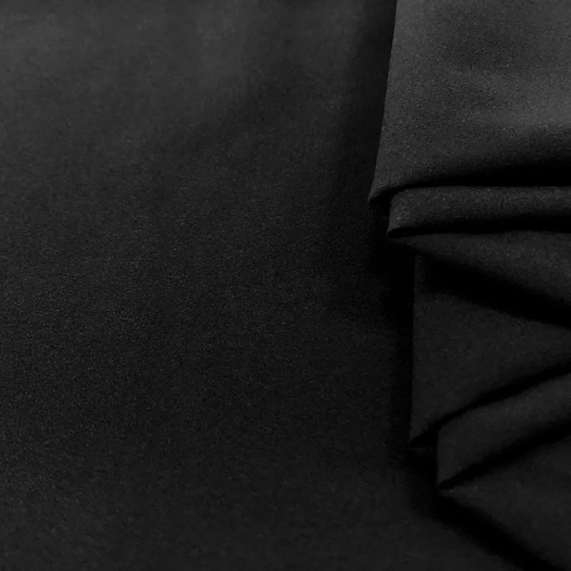 Black 50*150 см двухсторонняя эластичная мягкая эпонж ткань для одежды ручной работы DIY спортивная одежда - Цвет: Black