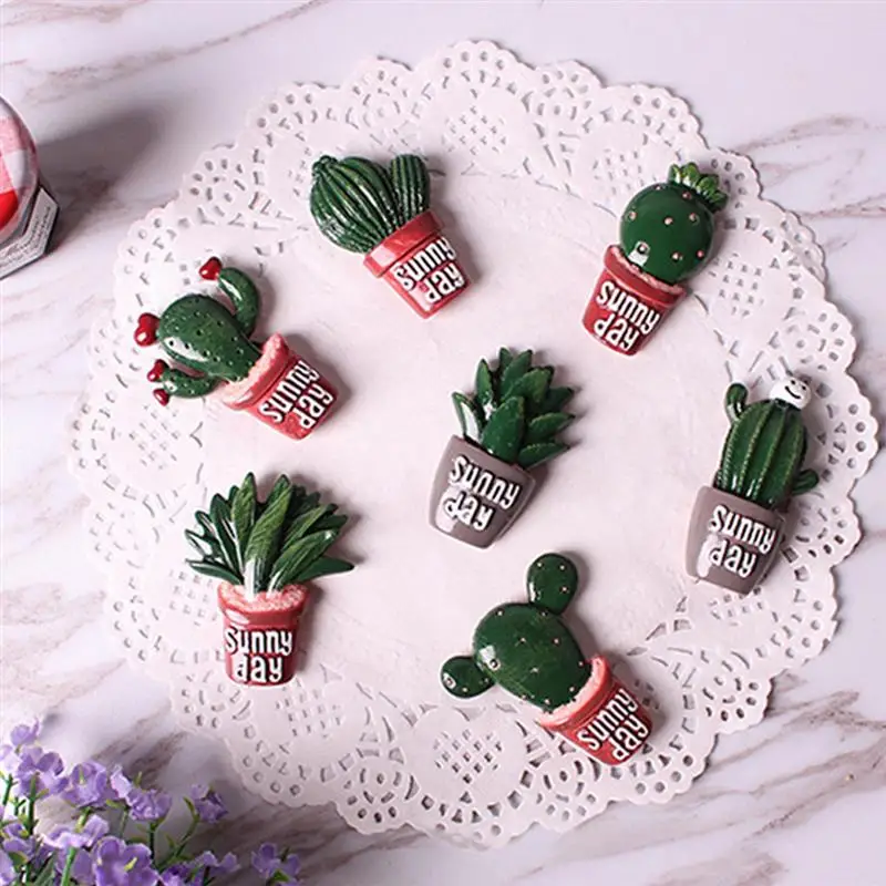 Магнитная наклейка на холодильник магнитная бонсай кактус мультяшный Офисная