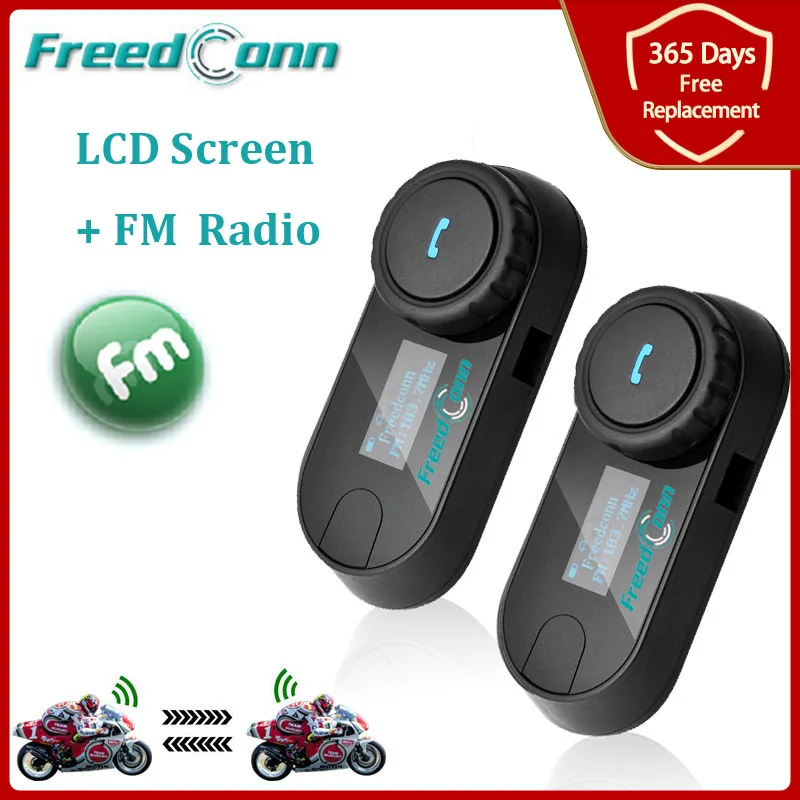 

Bluetooth-гарнитура FreedConn для мотоциклетного шлема с ЖК-экраном и FM-радио