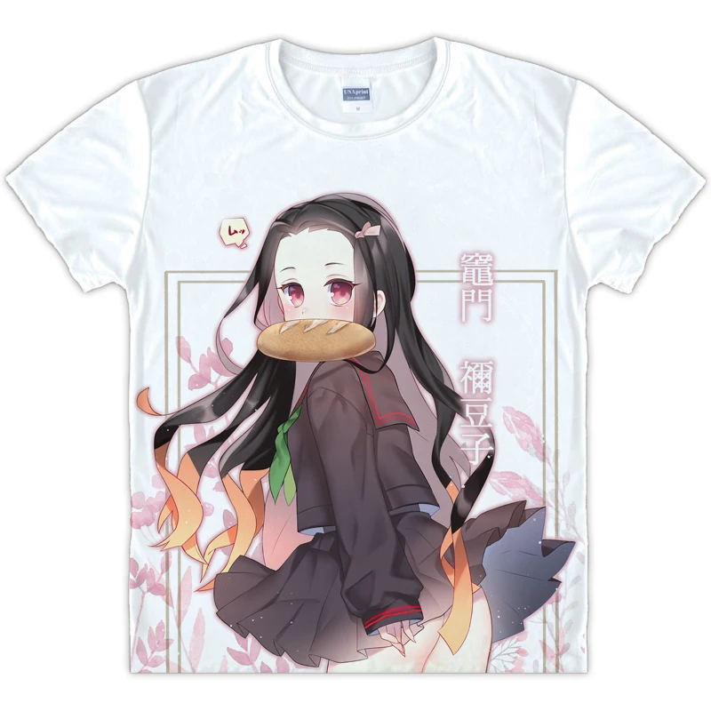 2019 обувь для косплея Аниме Kimetsu без Yaiba Футболка короткий рукав девочек и