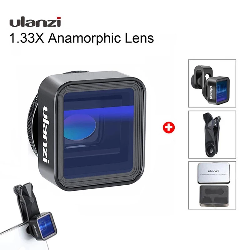 Tanie Ulanzi Anamorficzny Obiektyw Dla IPhone 13 12 Pro Max X 1,55x Szeroki Ekran Wideo Panoramiczny Slr Film Videomaker Filmmaker