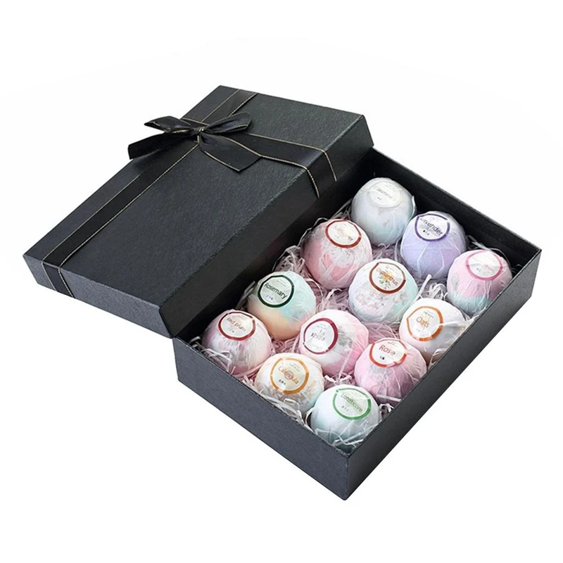 

12Pcs / Box Bath Organic Bath Bomb Essential Oil Bubble Bomb Bubble Bath Salt Essential Oil Manual SPA to Relieve Stress