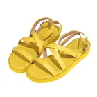 Сандалии женские на плоской подошве, однотонные удобные пляжные туфли с перекрестными ремешками, лето 2021