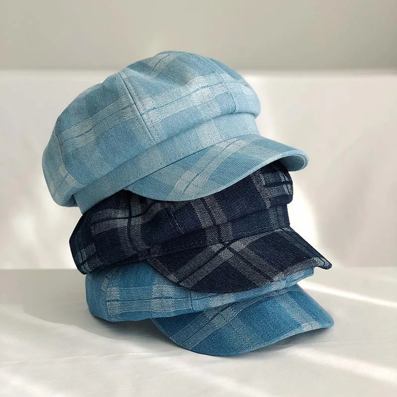 Восьмиугольная кепка Fibonacci для мужчин и женщин клетчатый берет ретро-козырек