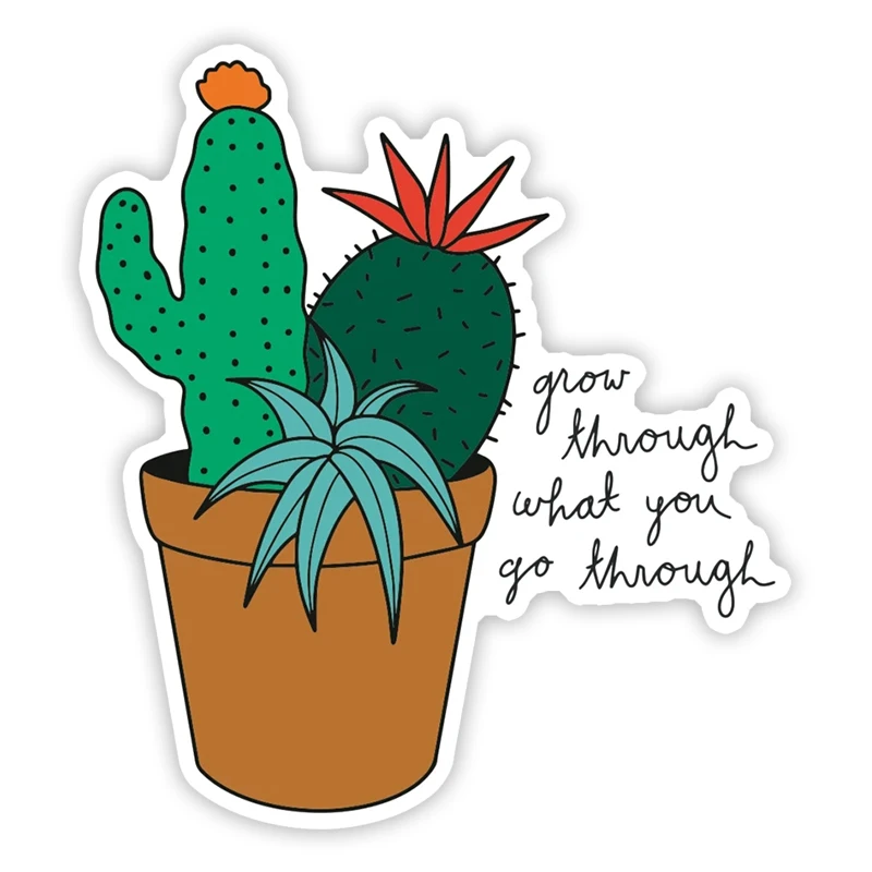 

S50840# 13CM/17CM Personality PVC Decal For GROW THROUGH Waterproof Car Sticker on Motorcycle Laptop Decorative