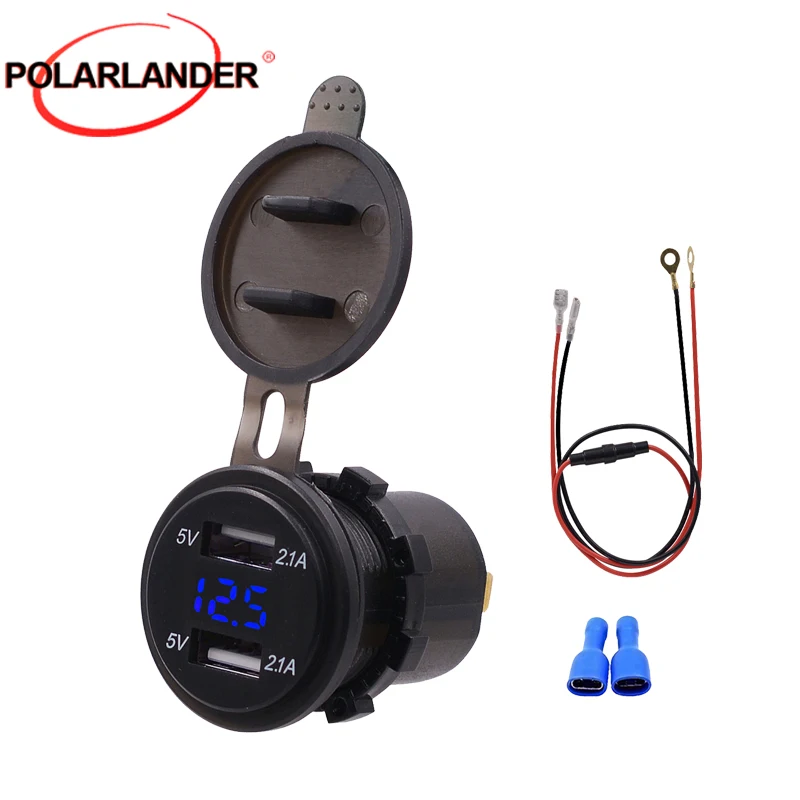 

Anti-Flame Retardant Reverse Protection Voltage Meter for Car Motorcycle ATV RV SUV Boats Yacht Voltmeter 4.2A Dual USB
