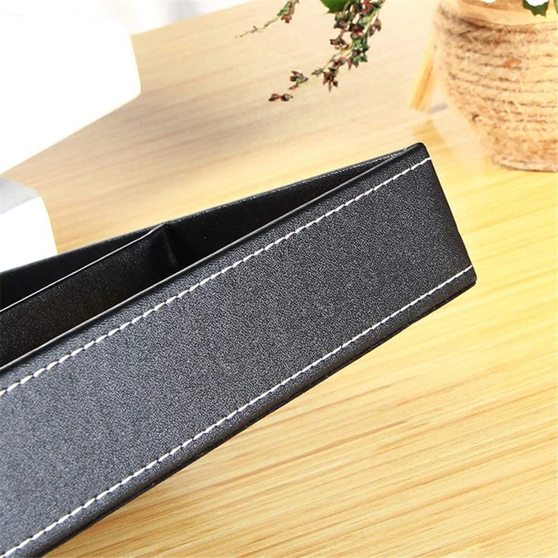 

Leather 4 Grid Desktop Stationery Case , Drawer Organizer, Desk Supplies Storage Box,Bedside Table Tray,Suitable