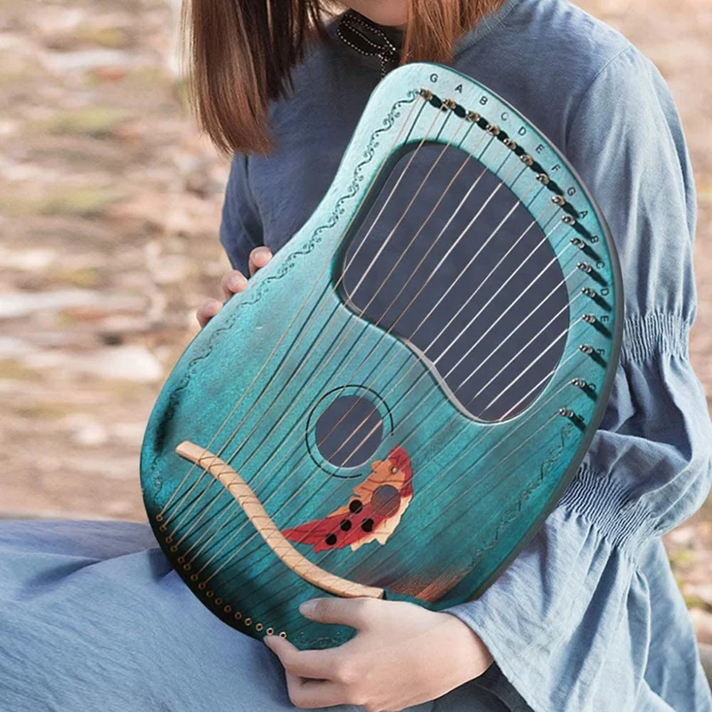 Lyre Harp 16 String Heptachord твердая древесина Lye с тюнинговым гаечным ключом подарок для
