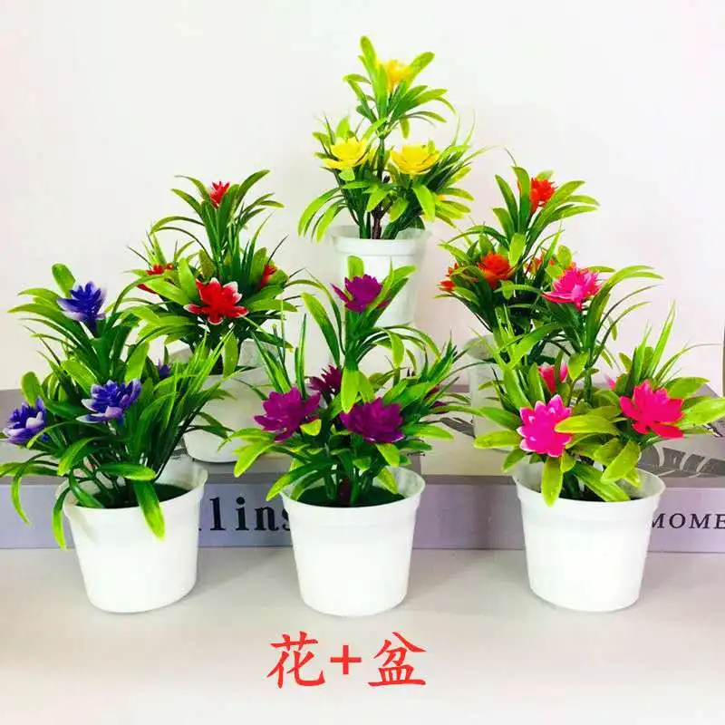 Имитация в горшке поддельный цветок 5 маленький Лотос бонсай имитация настоящий