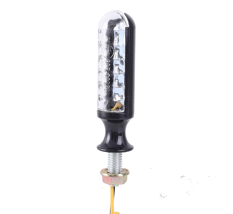 2 шт. 12V поворота для мотоцикла сигнальный светодиод желтый свет лошадь "бегущая вода" мигать цилиндрический Универсальный Аксессуары для мотоциклов