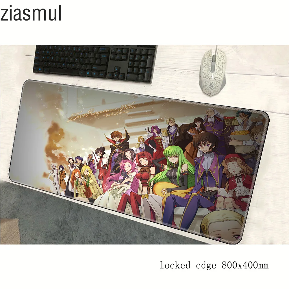 Коврик для мыши Code Geass 800x400x2 мм, мультяшный Коврик для компьютерной мыши, игровые аксессуары, великолепный коврик для мыши, клавиатура, игры для ПК