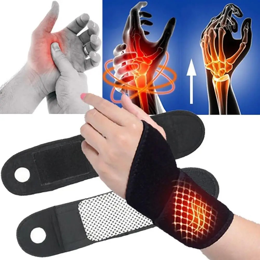 

1 Pair Self-heating Magnetic Warm Wristband Wrist Support Brace Belt Arthritis Guard Protector Pain Relief Wrap Health Care