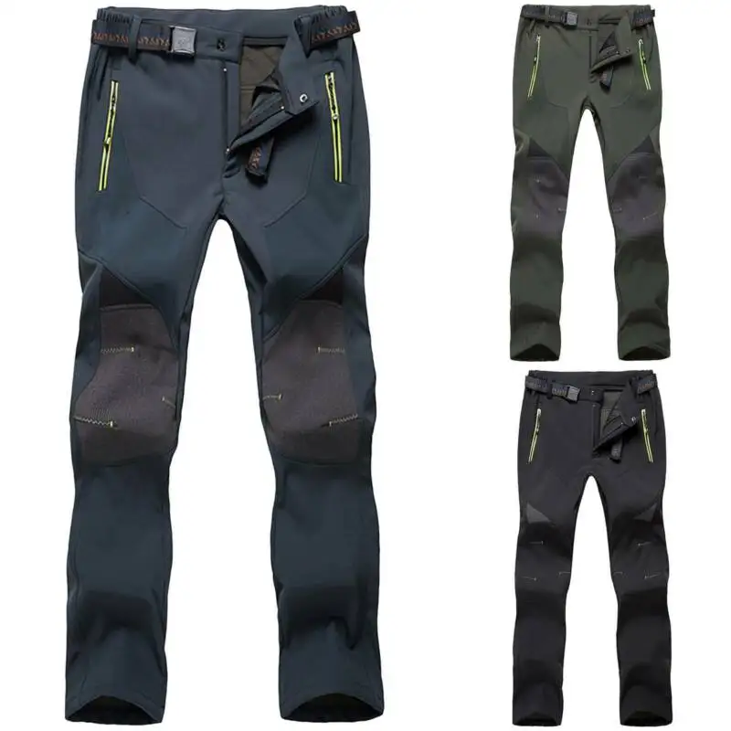 

Men Thick Fleece Windproof Pants Winter Thermal Trousers Casual Combat Outdoor