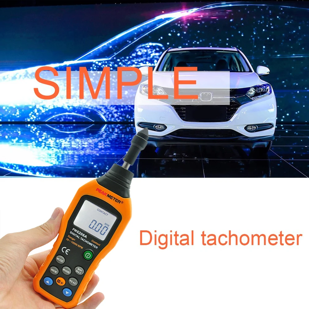 

Digital Tachometer 50RPM-19999RPM Handheld Data Storage Professional LCD Backlight Meter Motor Speed Gauge Measuring Tool Tester