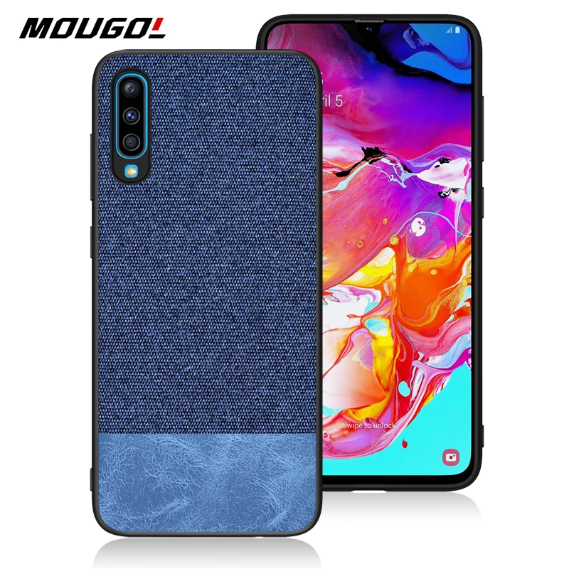 Чехол для телефона Samsung Galaxy A70 Противоударная задняя крышка тканевая силиконовая