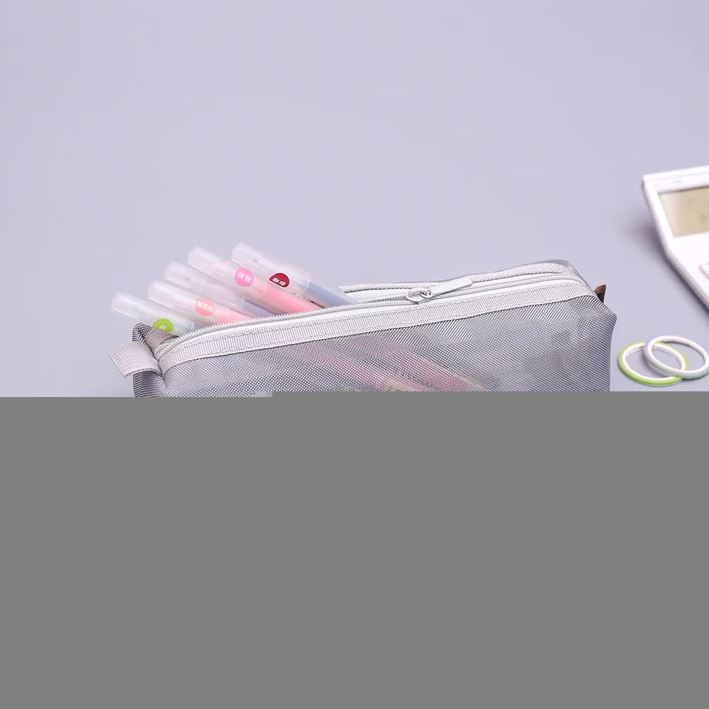 Простой Прозрачный сетчатый чехол для карандашей Классическая портативная