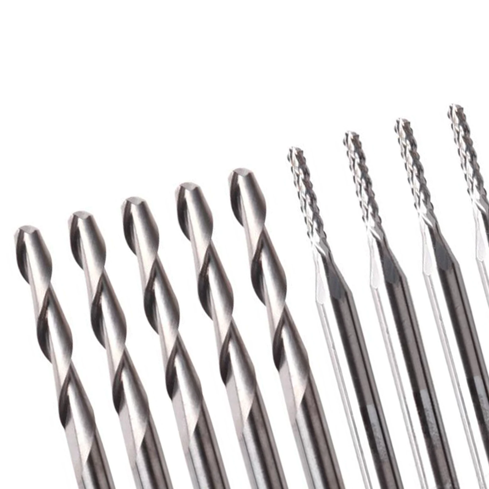 

10 PCS Tungsten Steel End Mill Cutter 1.5mm-3.175mm Rotary Edge Bits Set