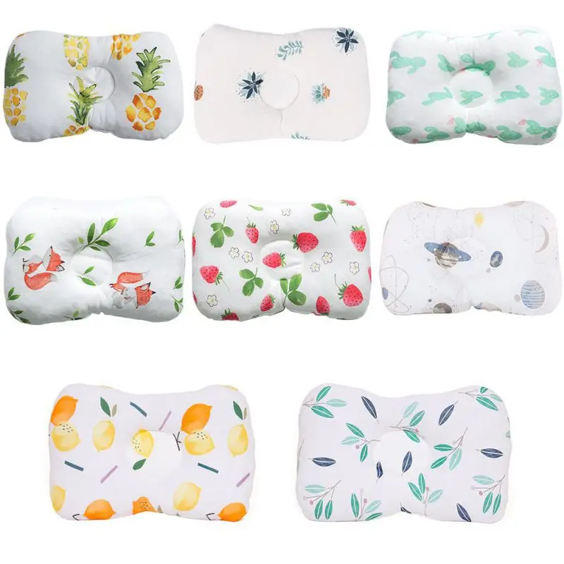 

Cute Baby Pillow Cotton Soft Anti-Spitting Milk Anti-Head Stereotype Safe Four Seasons Universal Newborn