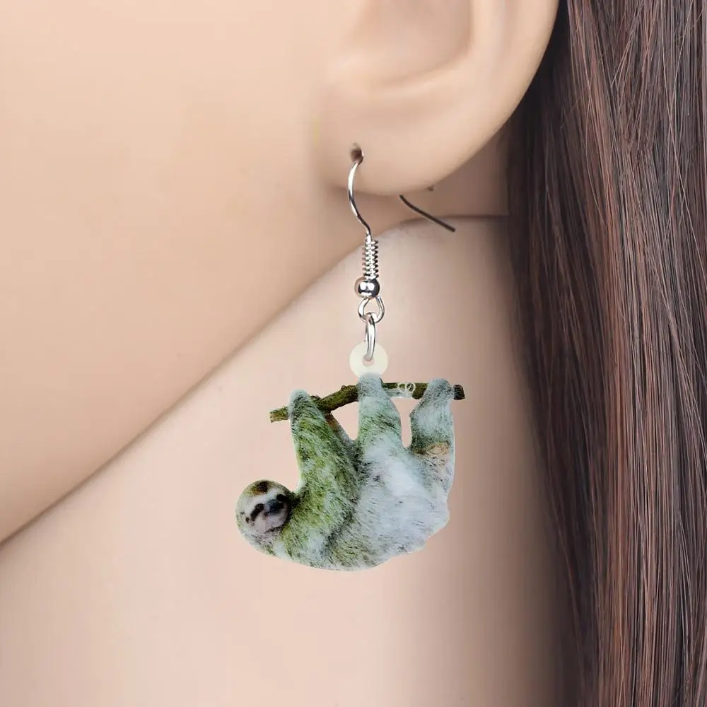 Акриловые южноамериканские серьги Bonsny для ленивецов животные Висячие ювелирные
