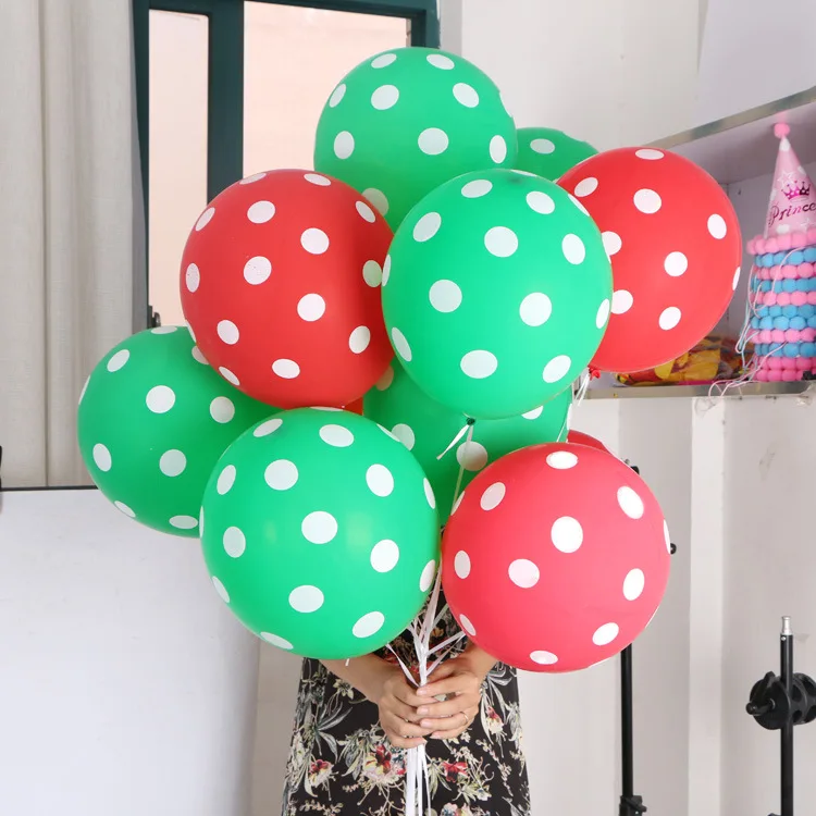 

Dot Balloon 12inch Halloween Christmas Hotel Shopping Mall Decoration Balloon Red Green Black Orange Dot Latex Balloon