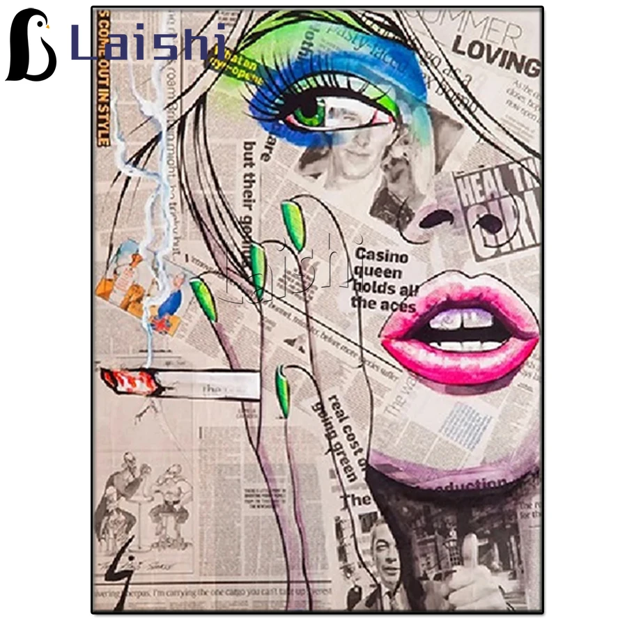 5d DIY алмазная живопись творческий газеты Петти юбка карандаш для губ модные