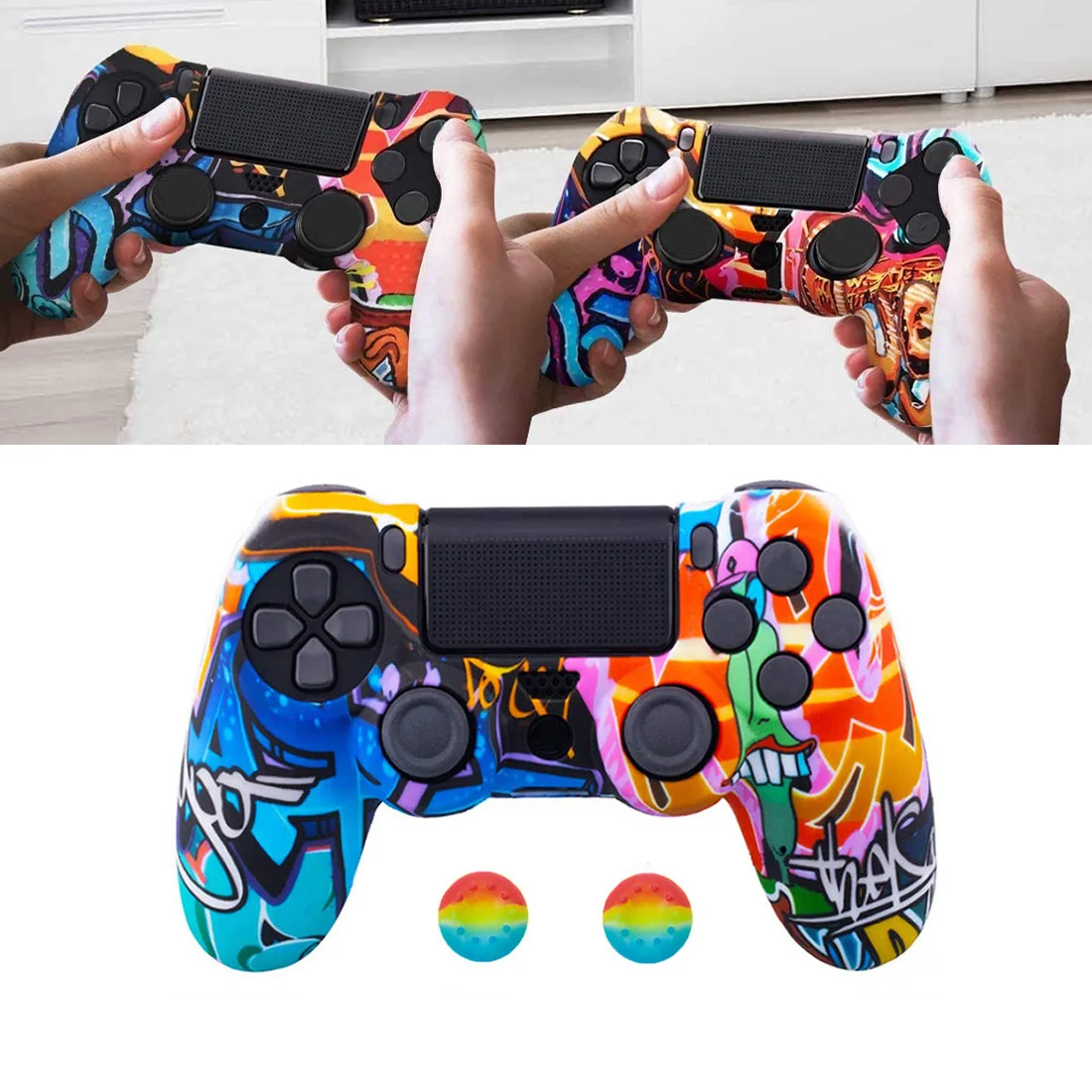 

Soft Silicone Gel Rubber Case Cover For SONY Playstation 4 PS4 Controller Skin Protection Case For PS4 Pro Slim Gamepad Controle
