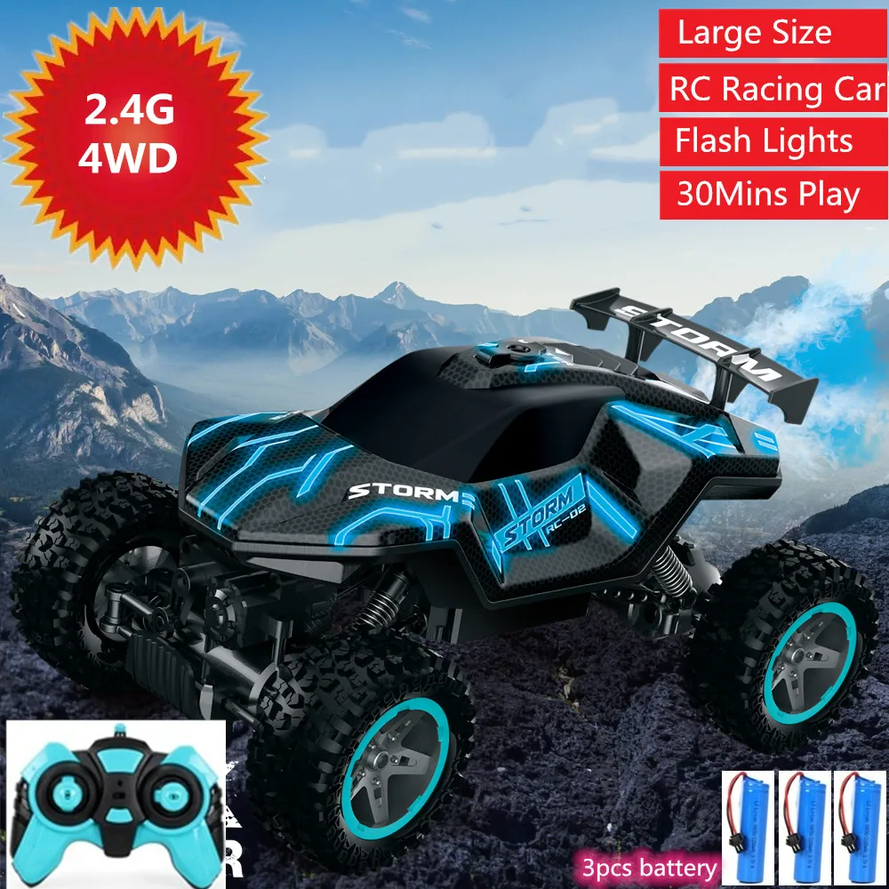 

Высокоскоростной гоночный автомобиль с дистанционным управлением, 2,4 ГГц, большой размер, электрический автомобиль с 3 батареями, амортизат...