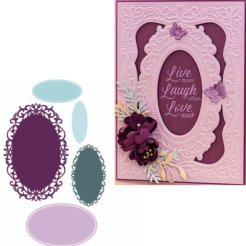 Металлические Вырубные штампы в овальной оправе стиле ретро вырубные границы