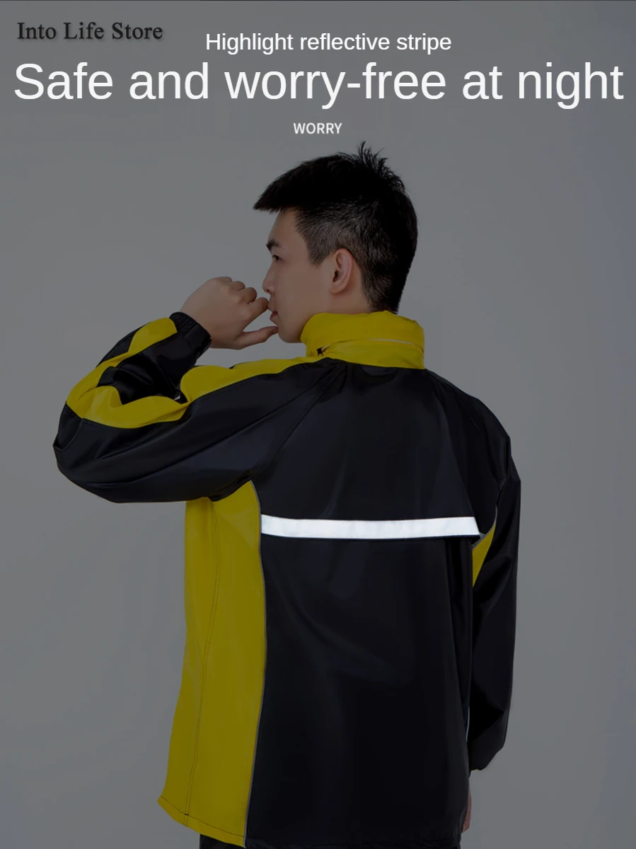

Men Raincoat Rain Pants Suit Motorcycle Poncho Rain Jacket Men Women Adult Trench Coat Women Waterproof Thickened Camping Gift
