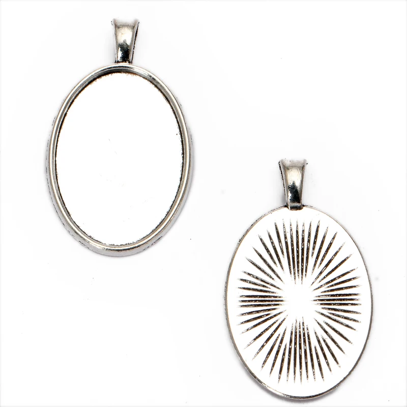 10 шт. 18x25 мм античные бронзовые металлические овальные заготовки Кабошоны