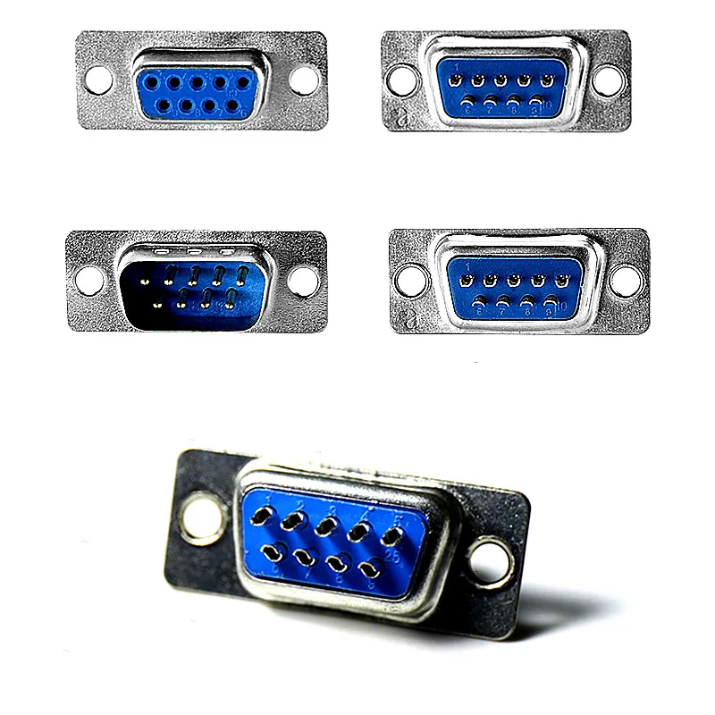 10 шт. RS232 DB9 разъем последовательный VGA 9 Pin Женский 2 ряда припоя Тип штепсельная