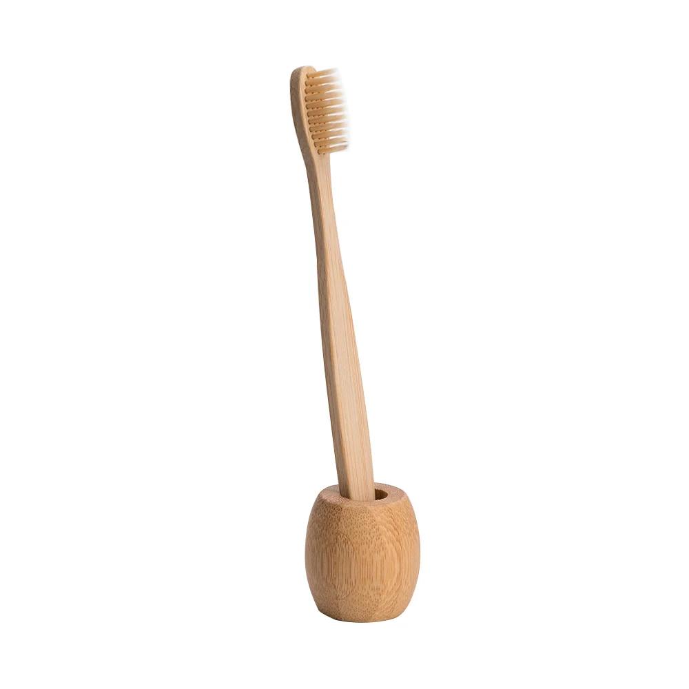 beige set 2 шт. натуральный бамбук мягкая щетина деревянная основа Портативный уход за полостью рта наборы Держатель для зубных щеток - Цвет: beige set