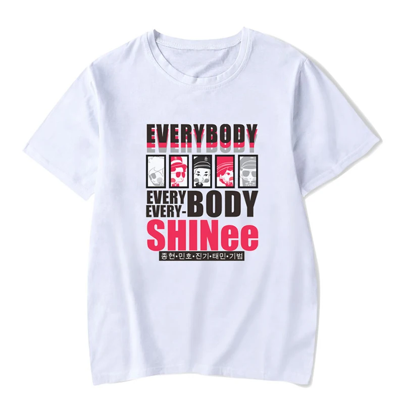 SHINee новая белая футболка женская хлопковая К поп Корейская уличная мода