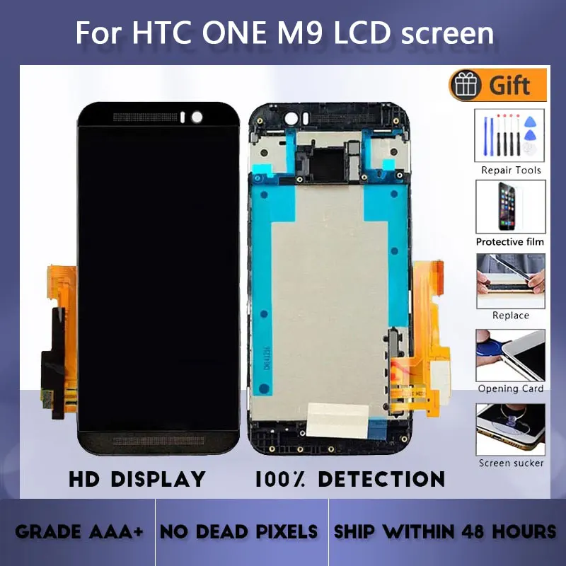 

ЖК-экран в сборе для HTC One M9 с передним сенсорным стеклом, ЖК-дисплей M9E M9W M9U оригинальный черный, серебристый, золотой