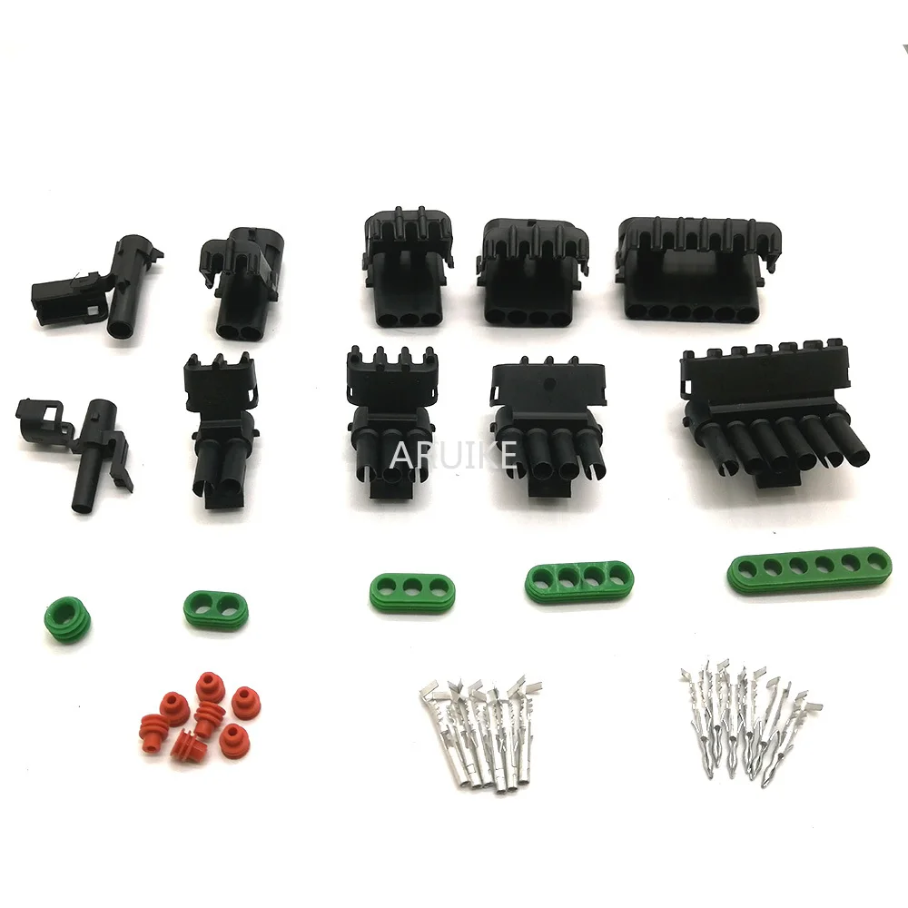 5 компл./лот 1P/2P/3P/4P/6P соединитель Weatherpack автомобильный Грузовик Водонепроницаемый Электрический провод кабель Way Plug автомобильный жгут 18-14 GA