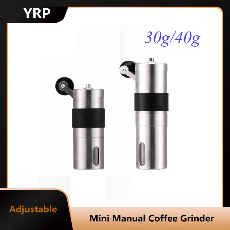 

YRP Mini Manual Coffee Grinder Stainless Steel Adjustable Coffee Bean Spice Coffee Mill with Storage Rubber For Household Travel