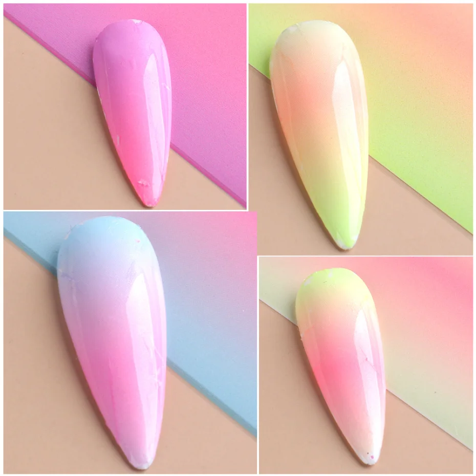 100*4 см 10 рулонов чистый цвет градиентные наклейки для ногтей набор фольги