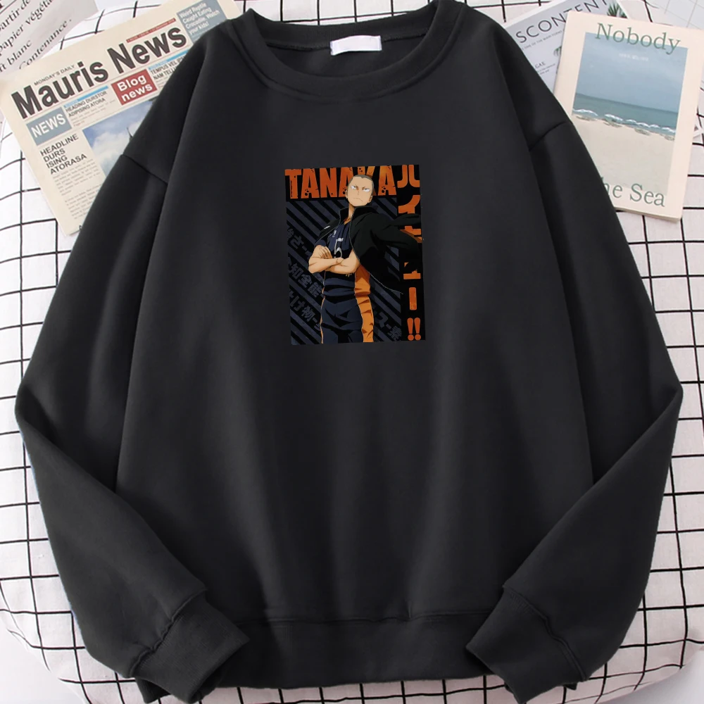 

2021Thermal Vintage Mens Sweatshirt Tanaka Anime Haikyuu Character Printing Clothing Soft Brand Men'S Hoodie Oversized Hoodies
