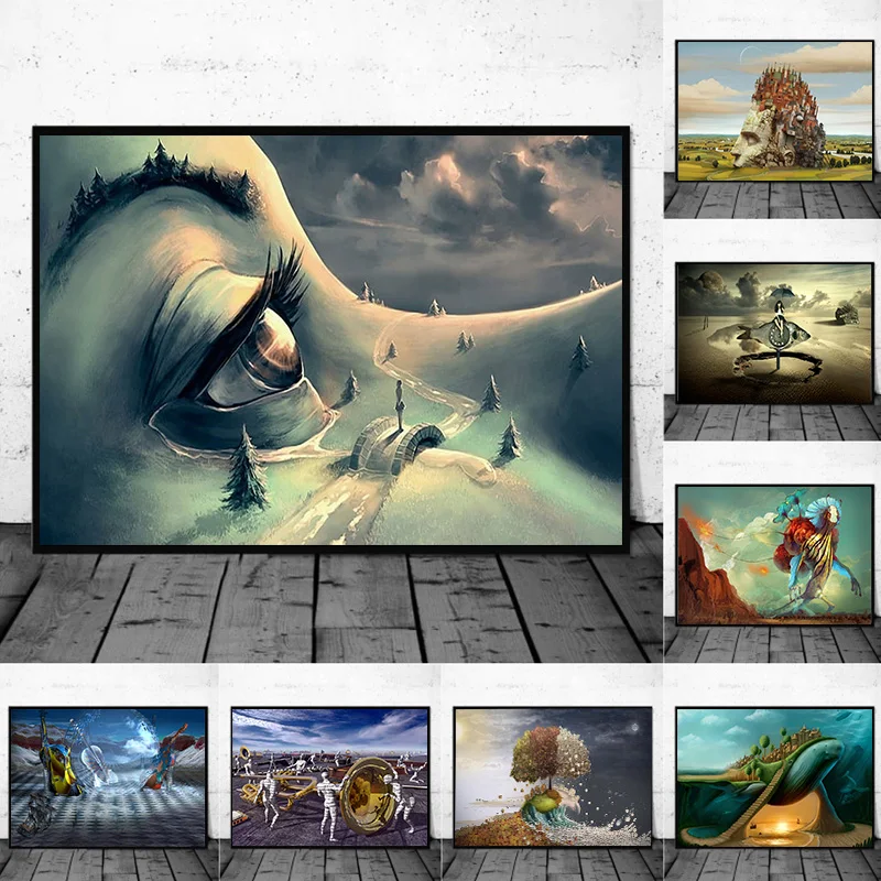 

Surrealism Artistic Posters Prints On Canvas Abstract Wall Art Picture Canvas Painting For Living Room Bedroom Modern Home Decor