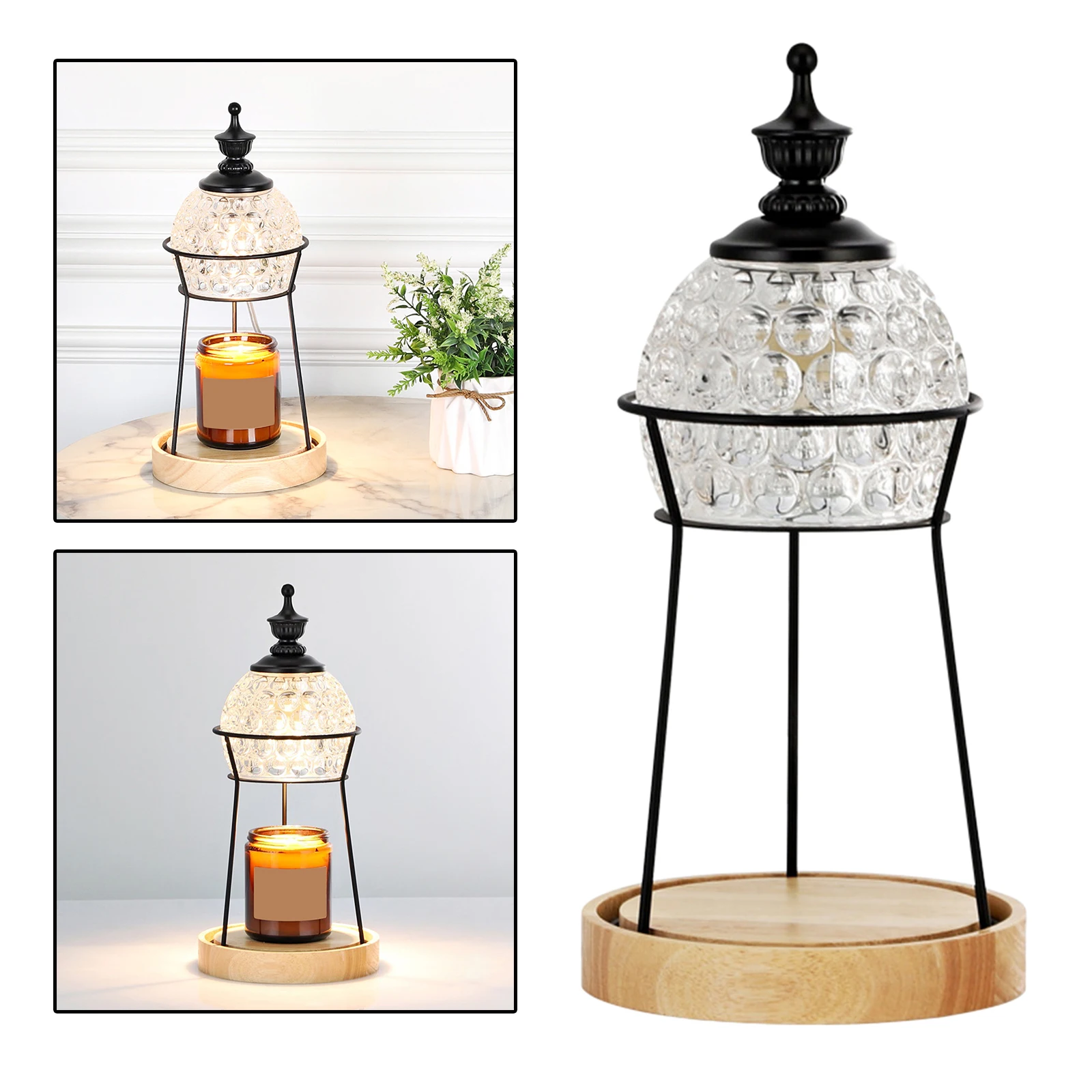 

Candle Warmer Lamp, Candle Wax Melting Lamp Crystal Table Light Aromatherapy Lamp Home DecoR EU Plug