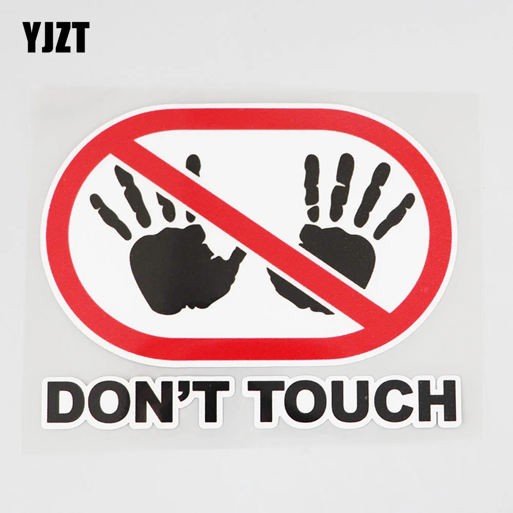 

YJZT 13.5CM×10.6CM Please Don't Touch With Hands PVC Decal Car Sticker12C-0794